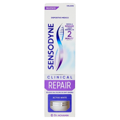 Sensodyne Clinical Repair Active White,inizia a riparare i Denti Sensibili in 2 min*,Sbiancante,75ml